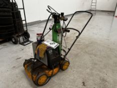 SIP Industrial Weldmate mig welder, model T136.MIG, fixed to lawnmower (not including gas) (This lot