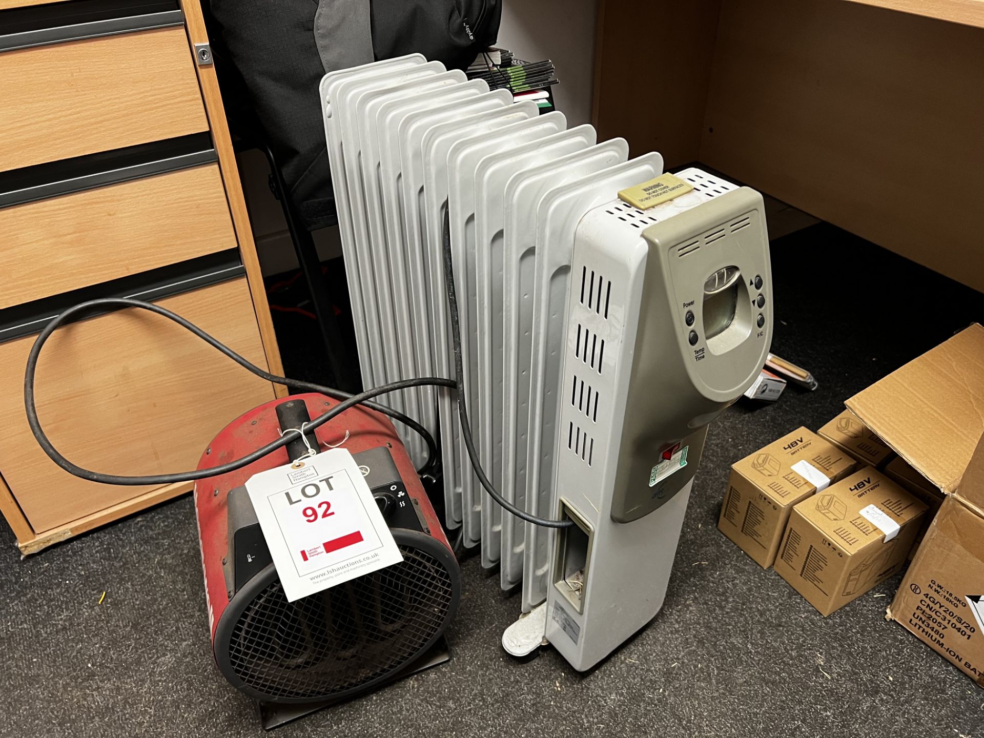 Two under desk radiators, one Honeywell electric heater (This lot is located in Plympton)