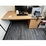 Office desk, pedestal, chair (this lot is located at Portreath)
