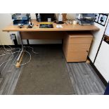 Office desk, pedestal, chair (this lot is located at Portreath)