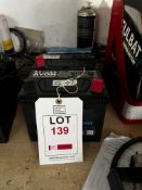 Two Avon 12v batteries, part no. 896MF mower batteries (this lot is located at Portreath)