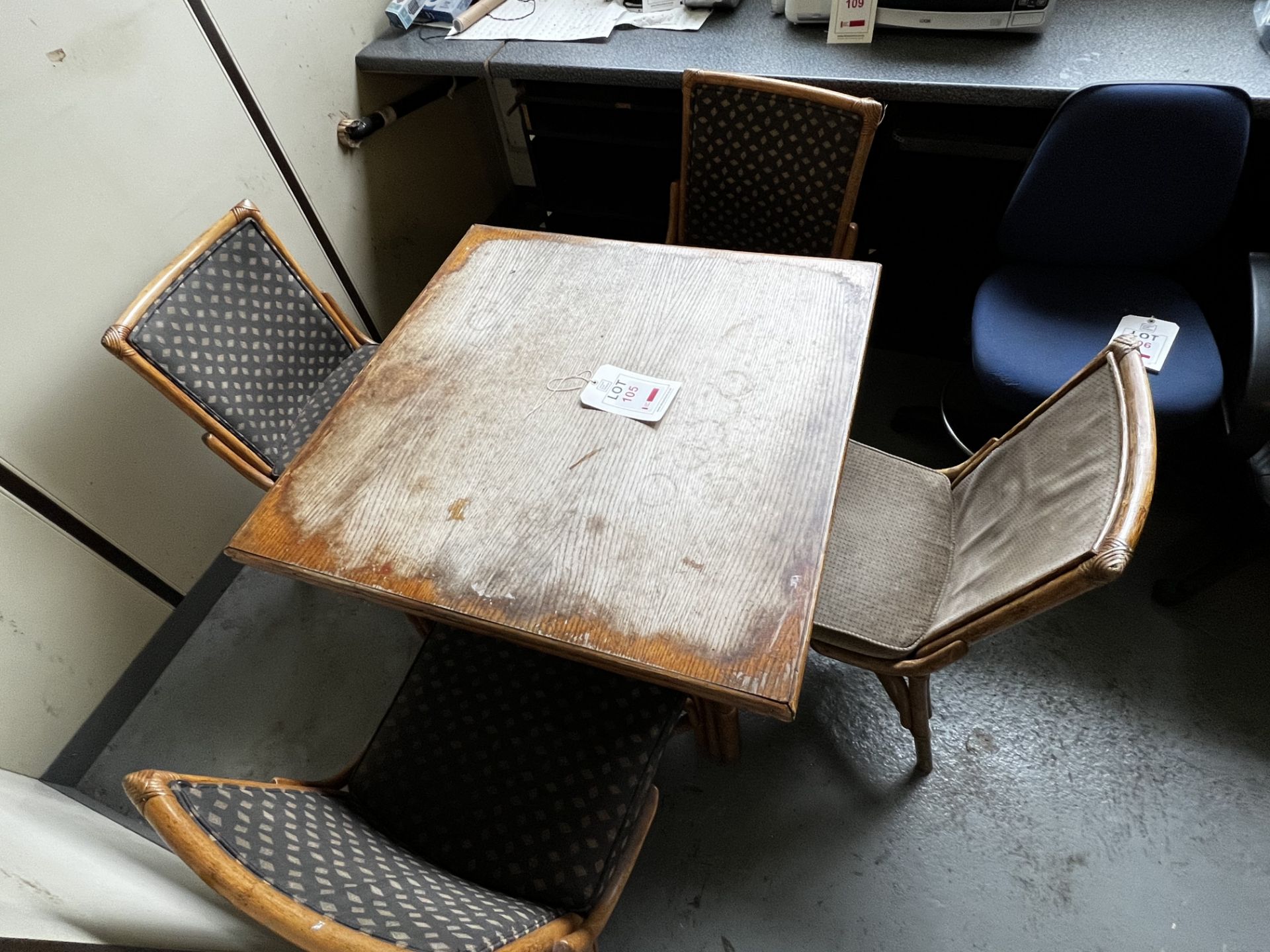 Cane table and four chairs (this lot is located at Portreath) - Image 2 of 3