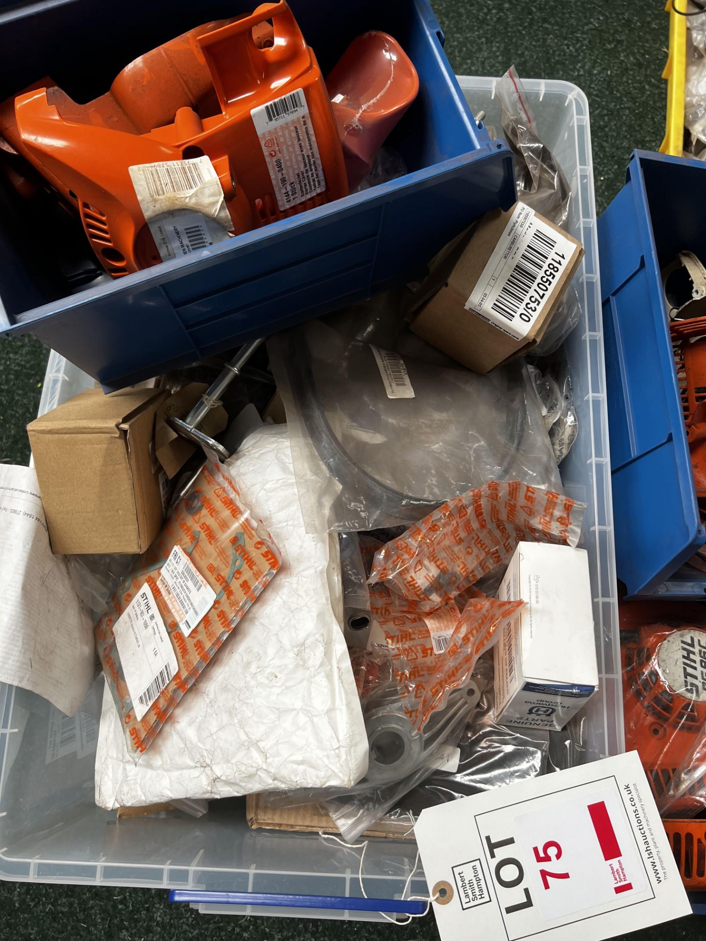 Five boxes of assorted Stihl parts (This lot is located in Plympton) - Image 5 of 6