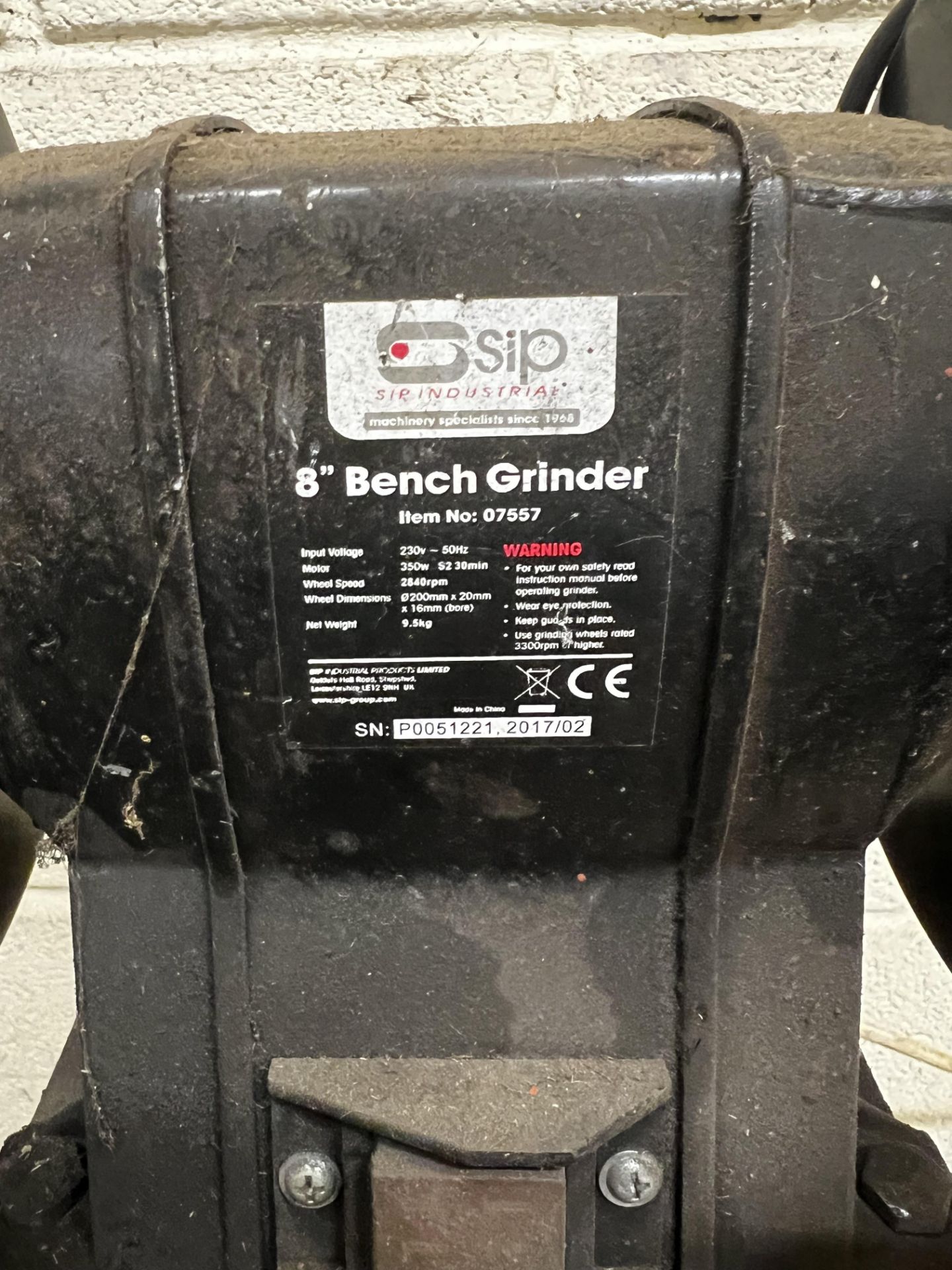 SIP 8" bench grinder (this lot is located at Portreath) - Image 2 of 3