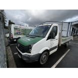VW Crafter Custom flatbed 16.11 HL, reg no. ND64 JWA (2014), mileage 100,239, winch to include ramps