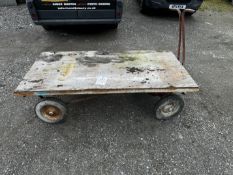 Metal framed flatbed trolley