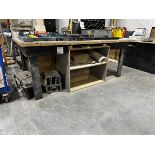 Wooden workbench, height 94cm x length 2.3m x width 1.4m (please note: to be collected on final