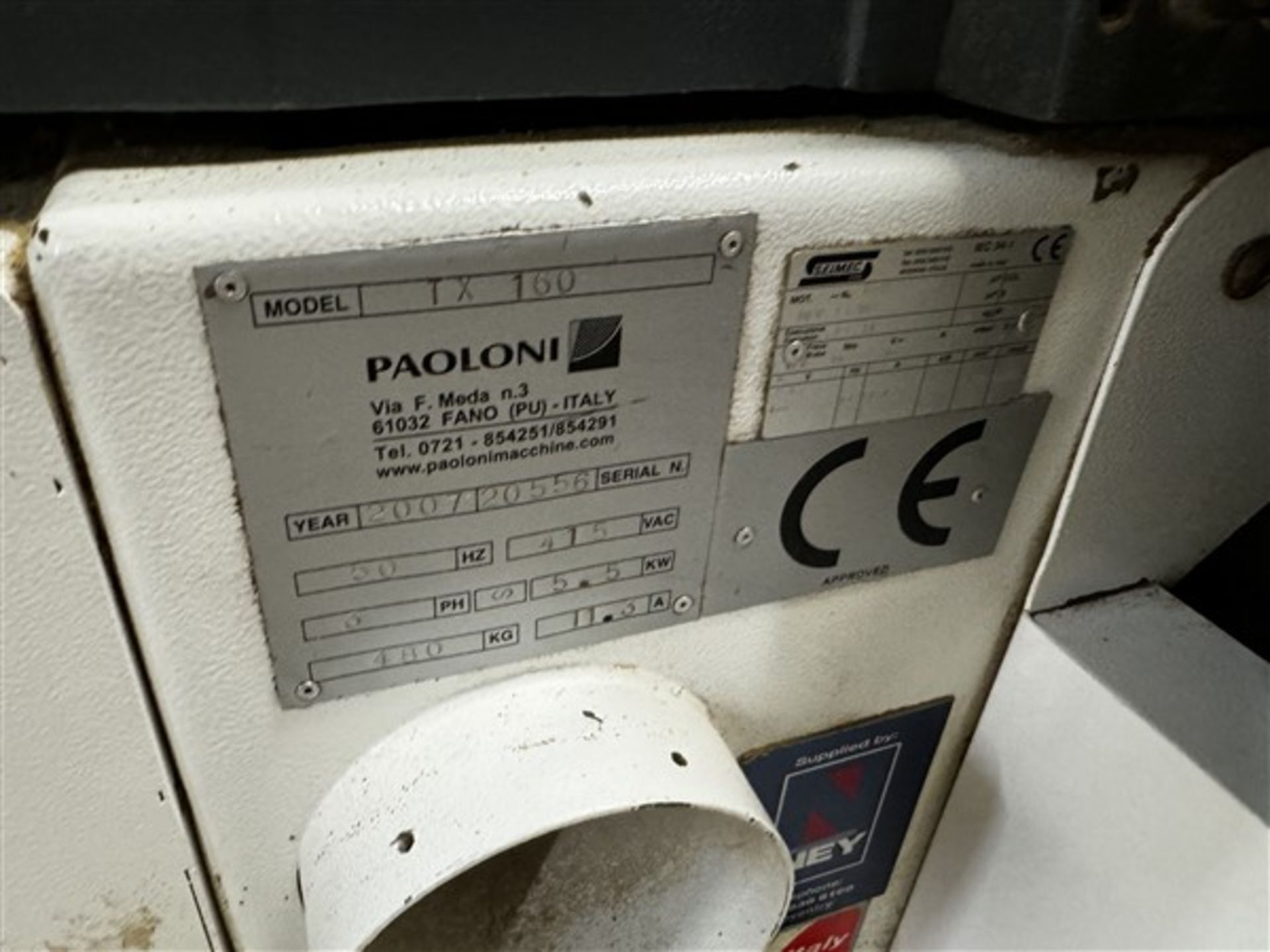 Paoloni TX160 spindle moulder, serial no. 20556 (2007) with overtable feeder - Image 4 of 12