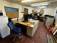 Inclusive Lot to include all office furniture to include, x2 corner desks, x1 wall mounted U
