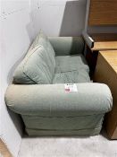 2-seater green cloth sofa