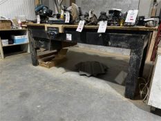 Wooden workbench, height 94cm x length 2.3m x width 1m (please note: to be collected on final day of