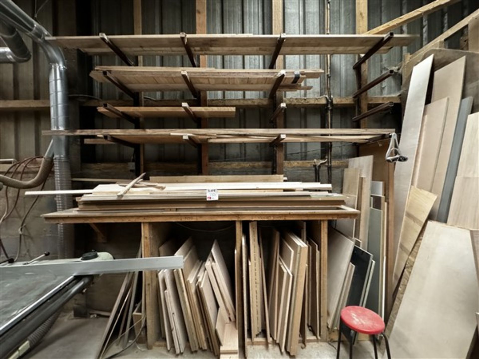 Assorted wood as lotted, to include rack