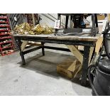 Wooden workbench, height 90cm x length 2m x width 1.1m (please note: to be collected on final day of