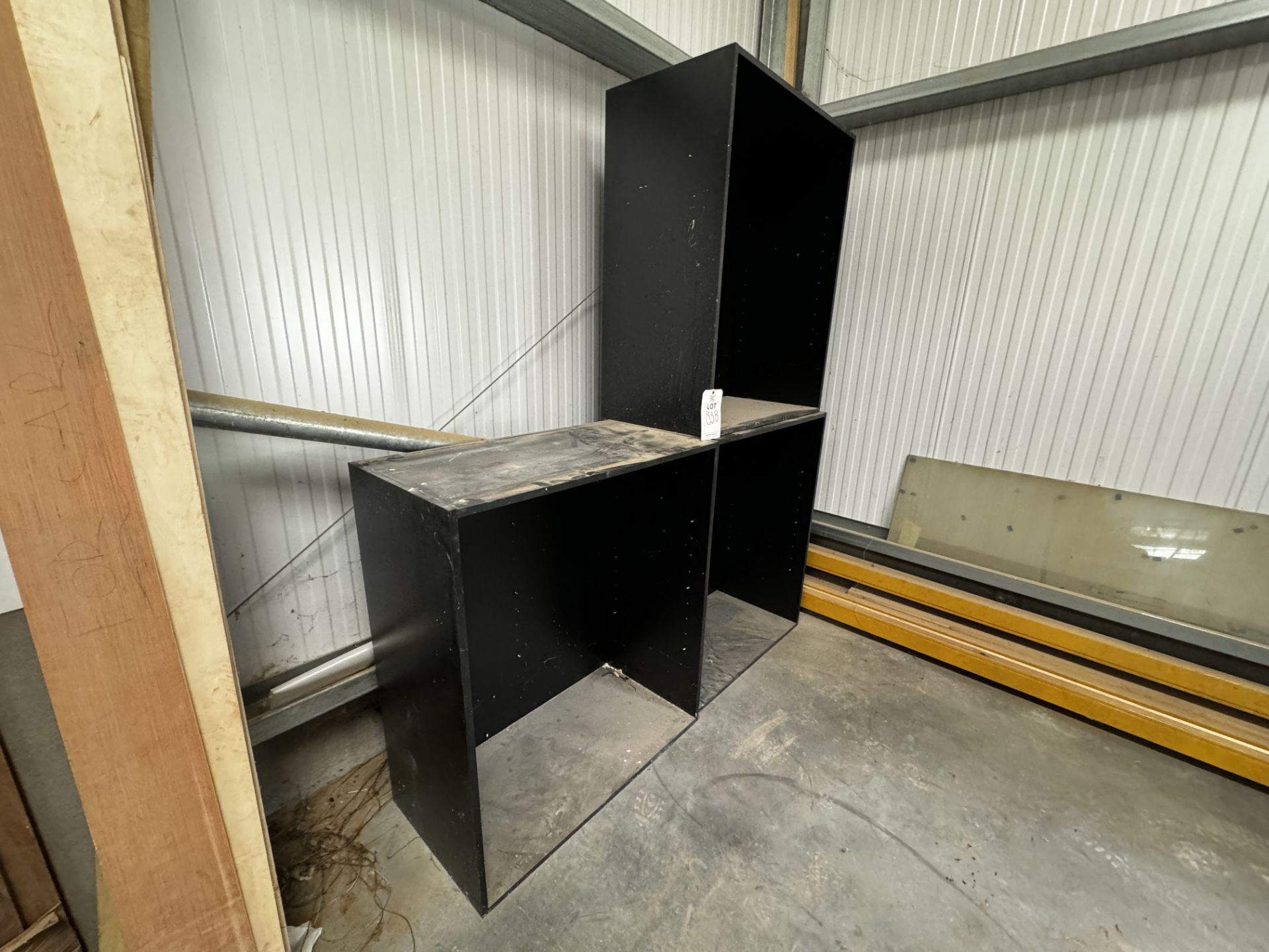 Three black storage/display cabinets (no shelves) height 1.1m x length 95cm x depth 50cm (all - Image 2 of 2
