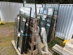 2 pallets of various sized double glazed window glass as lotted