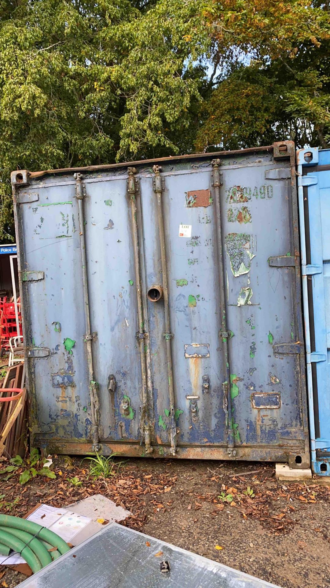 20” steel shipping container excluding contents - please note this item can be collected Monday 23rd