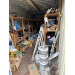 Contents of container to include a quantity of job finishing material, paints, sealants, fixing,