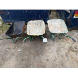 3 wheel barrows as lotted