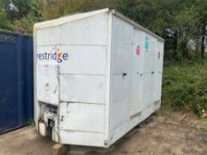 Trailer mounted purpose-built welfare pod, consisting of a canteen, drying room toilet and built