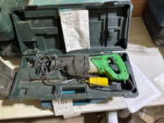 Hitachi 110v reciprocating saw complete with blades