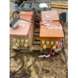 4 various 10kva site transformers with push plug outlets, 230v supply