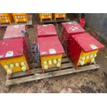 6 various 10kva site transformers with push plug outlets, 230v supply