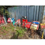 Various road signs as lotted