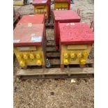 4 various 10kva site transformers with push plug outlets, 230v supply