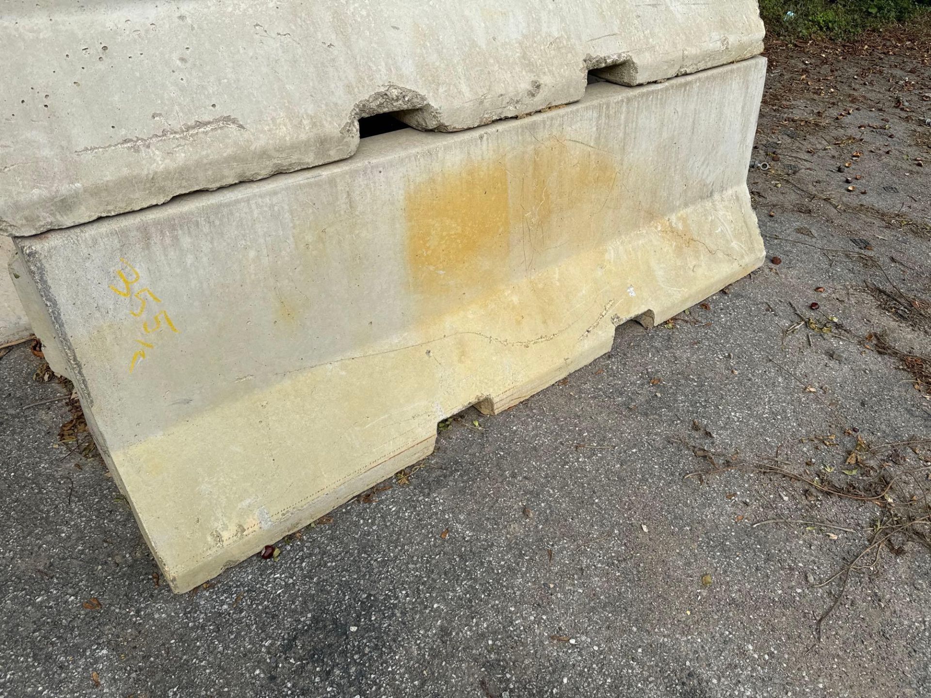Two Concrete road barriers approx 2 tonnes