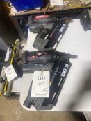 Two Senco cordless clipped head gas framing 90mm nail guns please note missing 1 battery no