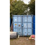 20” steel shipping container excluding contents - please note this item can be collected Monday 23rd