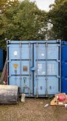 20” steel shipping container excluding contents - please note this item can be collected Monday 23rd