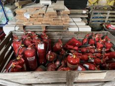 Pallet of mixed fire extinguishers inc: foam, co2, water  tested to 8/2024