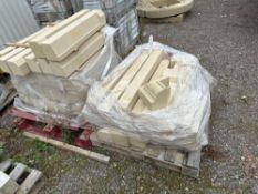 Two pallets of various stone window dressings as lotted