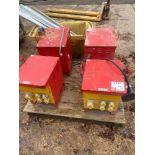 4 various 10kva site transformers with push plug outlets, 230v supply