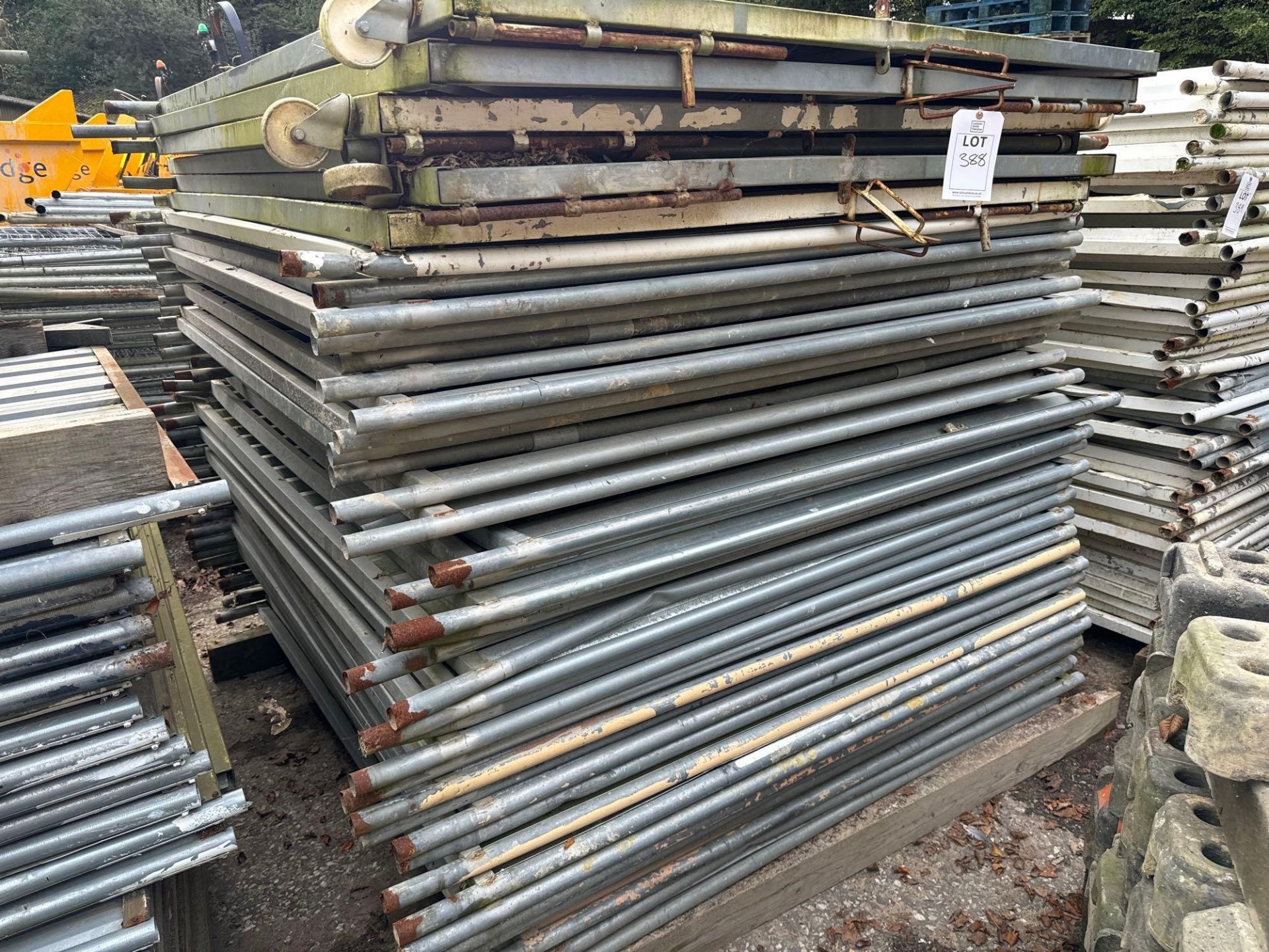 Approx 40 Blockade fence panels c/w 36 feet and 2 access gates