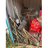 Large quantity of ground works hand tools as lotted