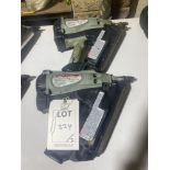 Three Hitachi NR 90GC2 90 mom gas nail guns - please note no batteries or chargers