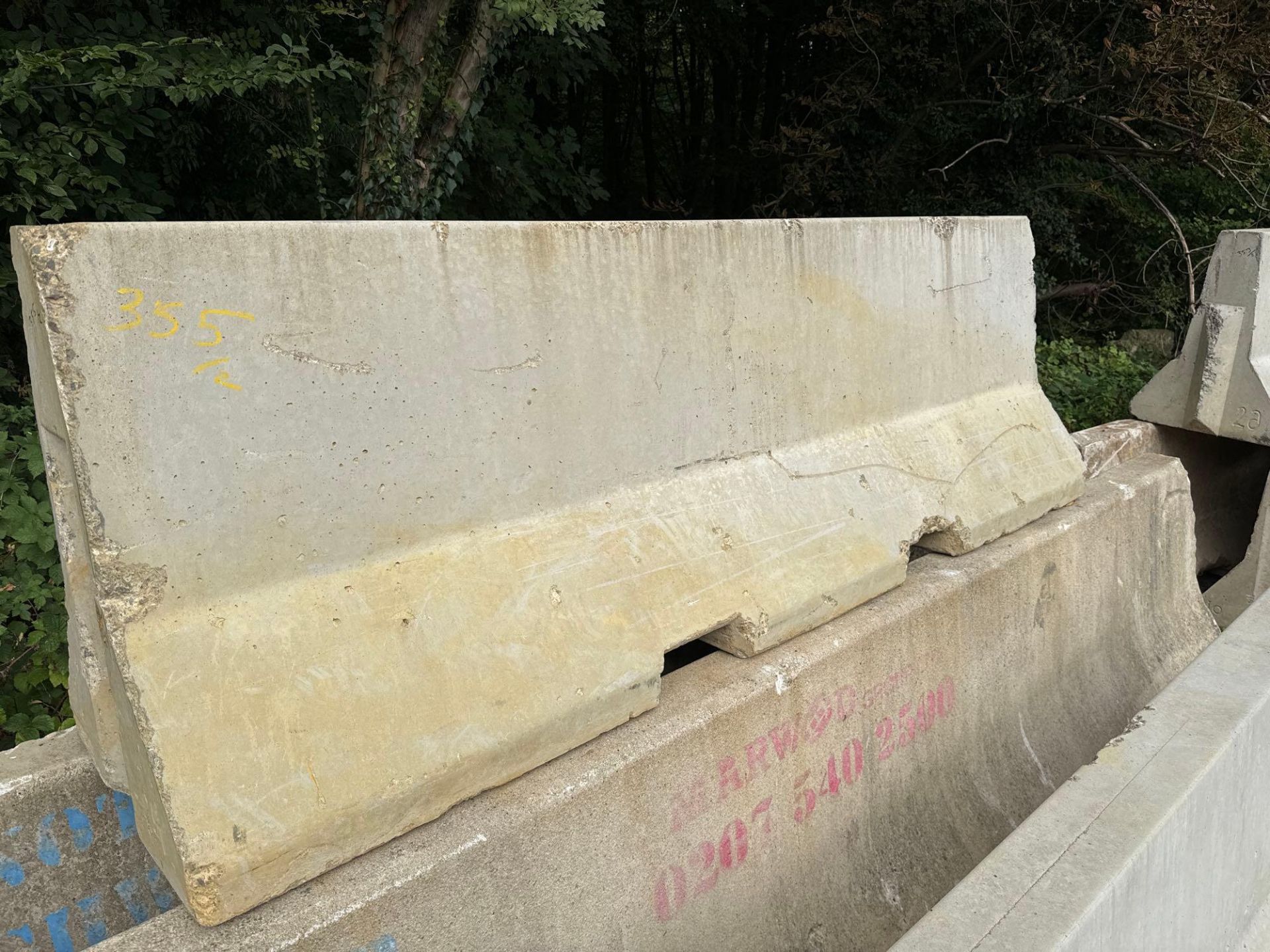 Two Concrete road barriers approx 2 tonnes - Image 2 of 2