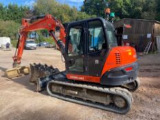 Kubota KX080-4 8T Excavator complete with 4 various size excavator buckets, serial number