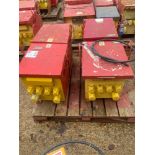 4 various 10kva site transformers with push plug outlets, 230v supply