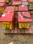 4 various 10kva site transformers with push plug outlets, 230v supply