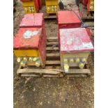 4 various 10kva site transformers with push plug outlets,