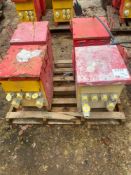 4 various 10kva site transformers with push plug outlets,