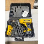 DeWALT cordless nail gun complete with charger and 2 batteries