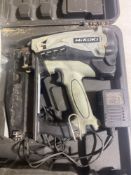 Hitachi NT65GS 65mm corded nail gun s/n: Q680159 complete with 2 batteries and charger