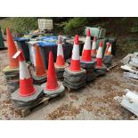 4 pallets of various traffic cones as lotted