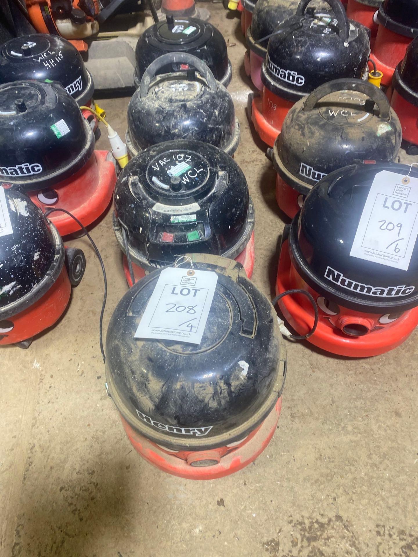 Four Henry 110v vacuum cleaners