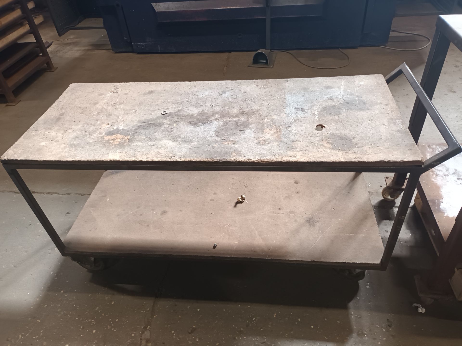 Two various steel framed tables - Image 2 of 3