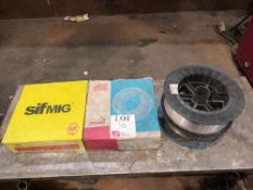 SifMig and Oerlikon welding wire and two reels of welding wire